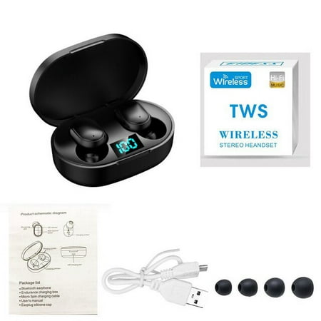 TWS e6s wireless bluetooth headset led display digital headset waterproof sports suitable for all Xiaomi Redmi iphone Huawei