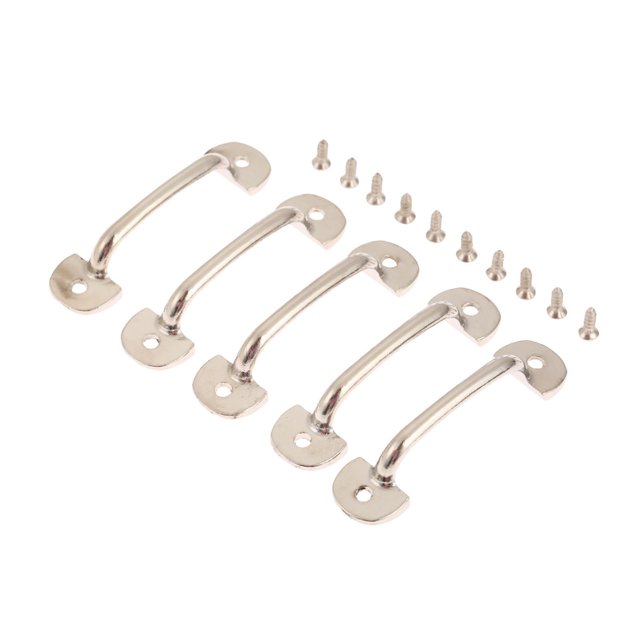 5pcs / lote cajón manija de tracción perillas de plata 60 mm * 15 mm Cabinete de aleación de zinc Armario de la cocina de la cocina Decoración de la decoración de los tornillos de hardware