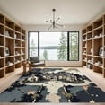thumbnail image 2 of ODIKA 2'x3' Machine Washable Non-Slip Area Rug, Gothic Gray High Traffic Rug, Gray, 935975, 2 of 7