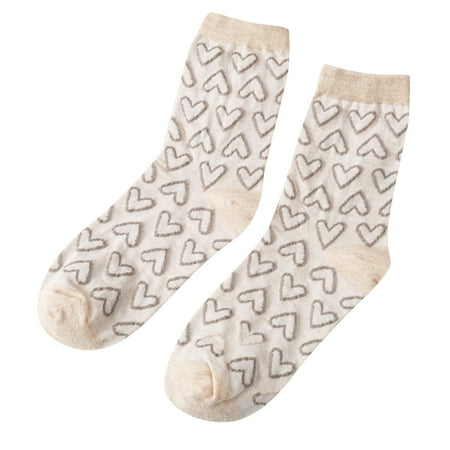 

ZMHEGW Socks For Women Retro Gentle College Style Flower Pattern Plaid Socks For Women