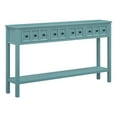 thumbnail image 3 of Console Table, Console Tables for Entryway with 4 Drawers and Open Storage Shelf, 60" Long Sofa Table in Solid Wood, Narrow Console Table for Living Room, Couch, Hallway, Foyer, Kitchen Counter, Green, 3 of 9