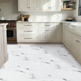 thumbnail image 5 of (2 pack) UMIGGEE Marble Peel and Stick Vinyl Flooring Roll 15.7-in x 118-in/12.8 Sq.Ft Thicken Self-Adhesive Vinyl White Marble Floor Wear-Resistant Easy DIY Install Home Decor, 5 of 10