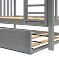thumbnail image 5 of Max & Lily Solid Wood Twin over Twin Bunk Bed with Storage Trundle for Kids, Grey, 5 of 12