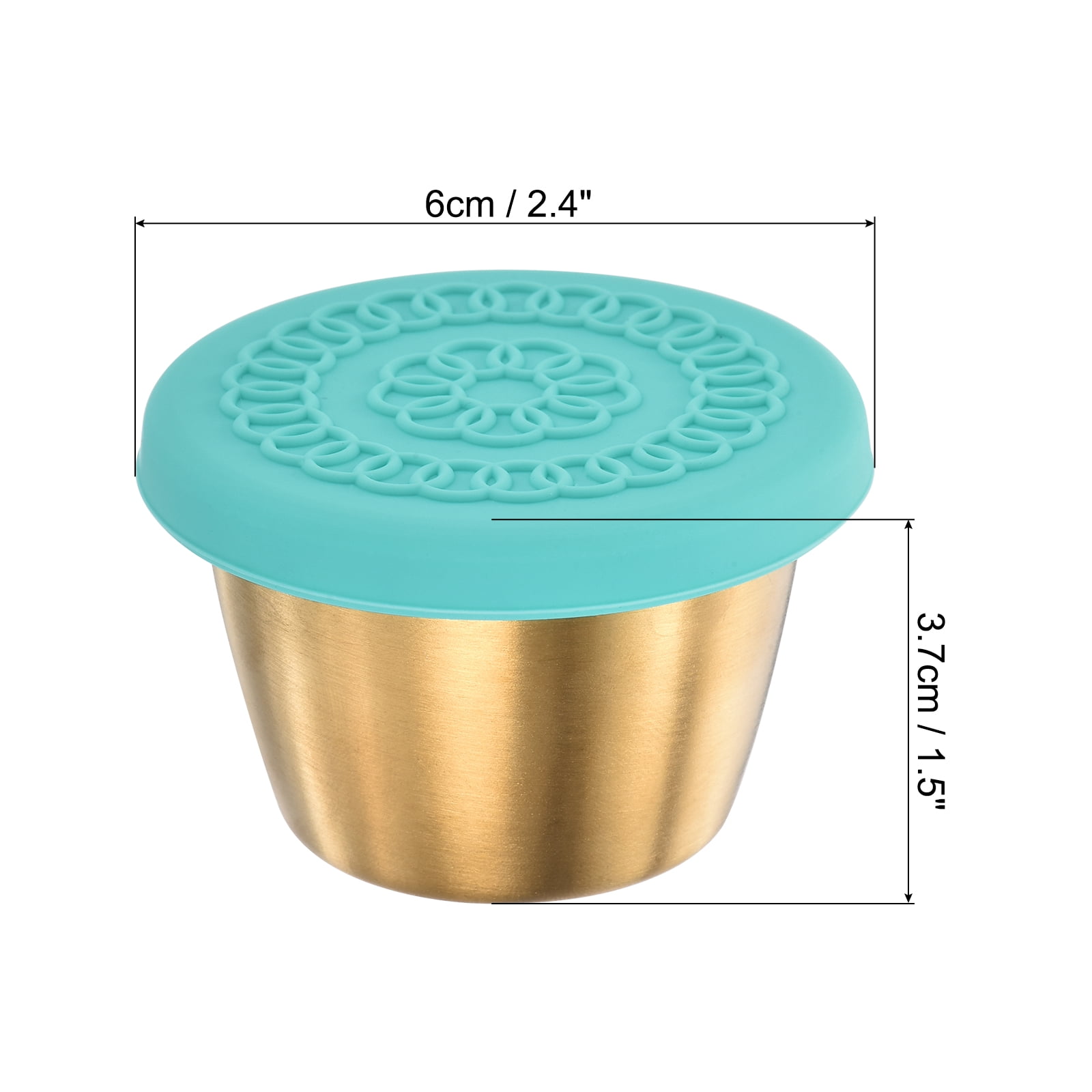Unique Bargains Dressing Container Stainless Steel Condiment 4 Pcs