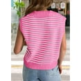 thumbnail image 4 of Pulls d'Été pour Femmes 2025 Col en V Manches Courtes Hauts Sans Manches Vêtements Gilet Rose Rouge P, 4 of 6
