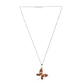 thumbnail image 5 of Juego de aretes y cadena ZVEZDA con dije en forma de mariposa plata mexicana ley .925 naranja, 5 of 5