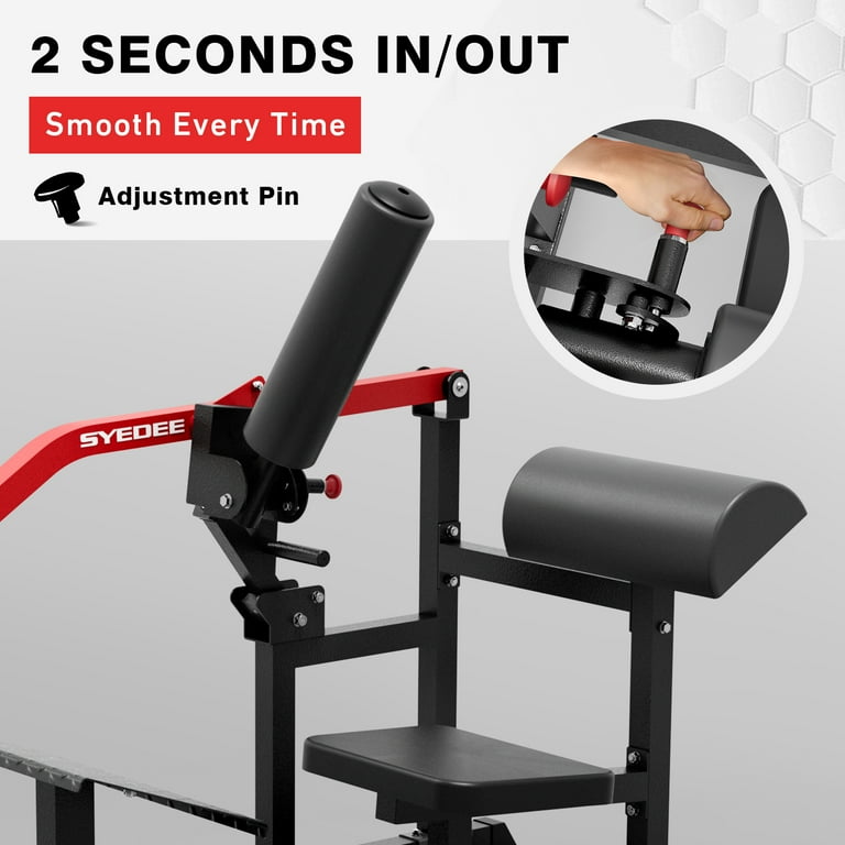Syedee Hip Thrust Machine, Plate-Loaded Glute Bridge