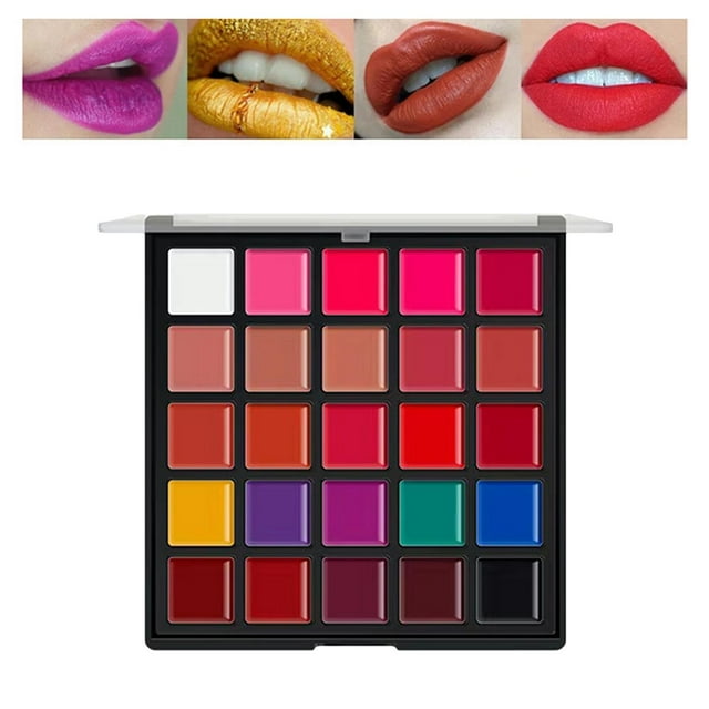 Paleta de barras de labios profesional de 25 colores paleta de brillo de labios humectante multicolores mate para mujeres de maquillaje Baoblaze paleta de labiales