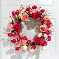 thumbnail image 4 of Valentine's Day Spring Wreaths, Heart Shaped Rose Artifiicial Flower Galands Home Decorations, Wedding Fake Wreaths Hanging Ornaments, Artificial Plants Outdoor Door Wreaths for Front Door, 4 of 28