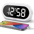 thumbnail image 1 of Reloj digital USCCE Small para dormitorio con 4 alarmas de volumen, color blanco, 1 of 8
