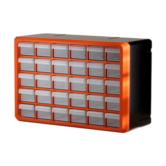 Pitycbo Drawer Storage Cabinet Compartment Organizer,Multiple Grids,Large Capacity,Screw Orange 30 small grid
