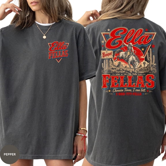 Ella Fella Club Western Shirt,Vintage Cowboy, Retro Texas Mascot Tshirt Country Concert Shirt