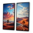 thumbnail image 3 of Designart "horizon Colorful Horizons II" Meadow Framed Wall Art Set Of 2 - Pink Landscapes Framed Wall Art Set Of 2, 3 of 7
