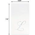 thumbnail image 2 of Gift Boutique 100 Silver Monogram Guest Napkins Letter L, 3-Ply Disposable White Paper Hand Towels for Bathroom, Wedding & Parties, 2 of 7