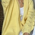 thumbnail image 5 of safuny Women's Long Sleeve Chunky Cardigan Open Front Slouchy Oversized Knit Lightweight Sweaters Coat Yellow _r M, 5 of 9
