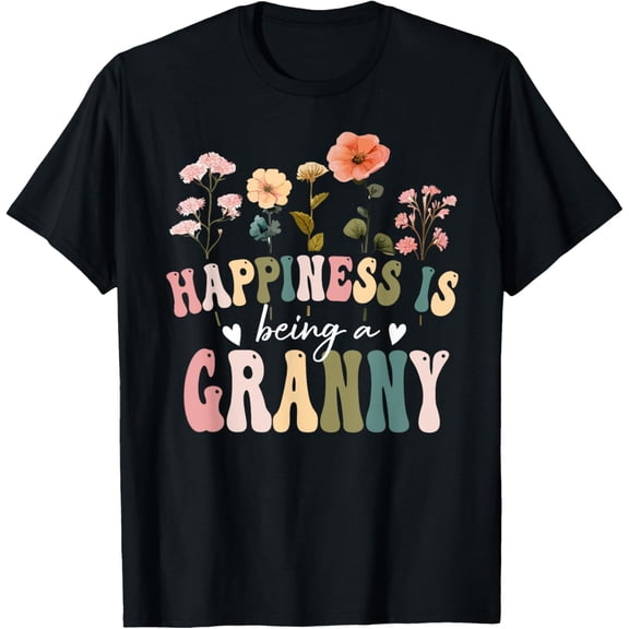 Happiness is Being a Granny Floral Granny Mother's Day T-Shirt