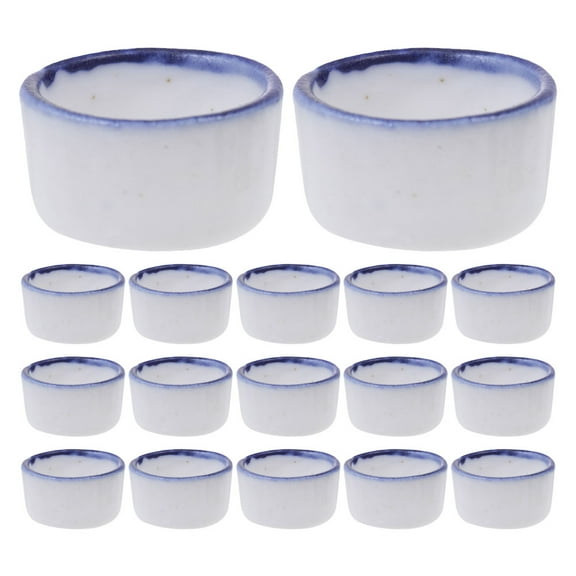 Hemoton 24-Piece Mini Ceramic Water Bowls for Tarantulas, Spiders, Tiny Reptiles, and Insects - White Dishes