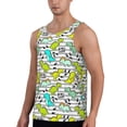 thumbnail image 2 of Rateoe Funny Dinosaurs on Stripes Pattern Sleeveless Gym Shirt Muscle Tee Breathable Workout Shirt Slim-Fit Tank Quick Dry Fit Muscle Tank Top Bodybuilding Sleeveless T Shirt-Large, 2 of 7