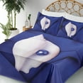 thumbnail image 5 of Ambesonne Exotic Fitted & Top Sheet Set with Shams, Shell with Pearl Ocean, Blue White, 5 of 8