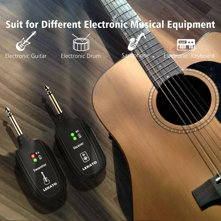 1 LEKATO Wireless Guitar Transmitter Receiver,UHF Wireless Guitar