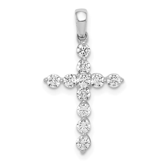 14k White Gold 1/2 carat Lab Grown Diamond VS/SI  G  Cross Pendant