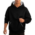 thumbnail image 3 of Chiccall Mens Hoodie Long Sleeve Colorblock Hooded Sweatshirts Outdoor Casual Athletic Loose Fit Sweatshirts with Pocket, 3 of 6