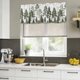 thumbnail image 4 of Green Pine Tree Curtain Valances for Windows, Kitchen Valance Window Treatments Panel 2 Pack, Spring Botanical Watercolor Rod Pocket Short Curtains for Bathroom Bedroom 42 x 18 Inch, 4 of 8