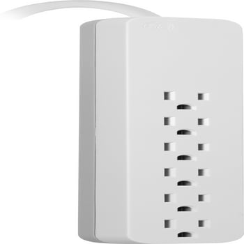 GE 6-Outlet Surge Protector, 1560J, 8 Feet Cord, White