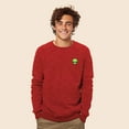 thumbnail image 3 of Dalix Alien Embroidered Fleece Crewneck Long Sleeve Sweatshirt Mens in Heather Red M Medium, 3 of 5