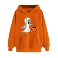 thumbnail image 3 of EchfiProm Womens Sweatshirt Oversized Hooded with Pocket Orange Soft Ghost Print Long Sleeve Tops for Ladies Pullover 3XL, 3 of 5