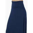 thumbnail image 5 of TheMogan Women's Casual Lounge Solid Foldable High Waist Draped Jersey Relaxed Long Maxi Skirt Light Navy L, 5 of 7