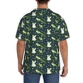thumbnail image 3 of Lsque Green Frogs print Men's Cuban Collar Short Sleeve Shirt Summer Beachwear Casual Button Down Fashionable Vacation Leisure Shirt-3X-Large, 3 of 7