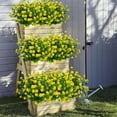 thumbnail image 6 of GRNSHTS 6 Bundles Artificial Flowers Outdoor UV Resistant Fake Plastic Plants Faux Greenery Shrubs Indoor Outside Hanging Planter Home Kitchen Office Wedding Garden Decor (Yellow), 6 of 14