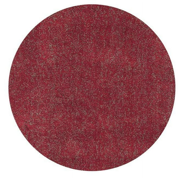 HomeRoots Decor 6' Round Polyester Red Heather Area Rug