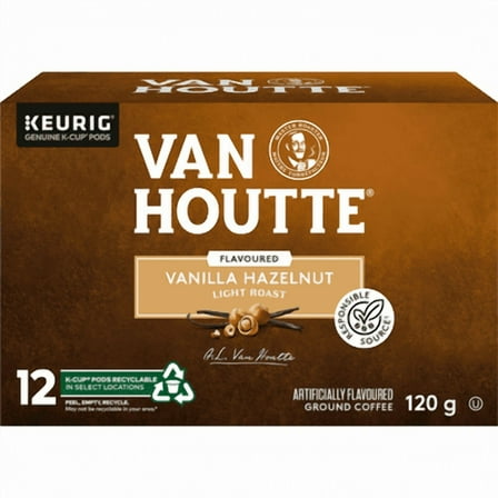 Van Houtte Vanilla Hazelnut Coffee, Light Roast, Keurig 12ct