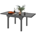 thumbnail image 1 of Expandable Grey Outdoor Dining Table - 35"-71" Tempered Glass Patio Table for 4-6 People, Steel Frame, Lawn, Garden & Backyard Use, 1 of 7