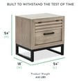 thumbnail image 5 of Evolur Kyoto Night Stand In Brown Stone, Spacious Drawers With Ball Bearing Glides, 5 of 15