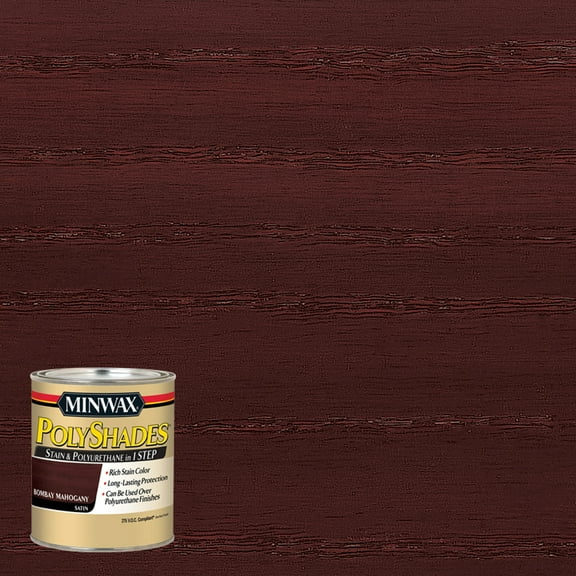Minwax PolyShades 275 VOC, Satin, Bombay Mahogany, 1/2 Pint