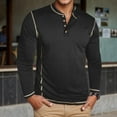 thumbnail image 2 of Nafuu Men T Shirts Solid Color Henley Long Sleeve Button Down Soft Casual Tee Comfortable Relaxed Fit Top For Everyday Wear Leisure Home Workout Shirts For Men, 2 of 7