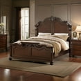 thumbnail image 2 of Benjara Splendidly Carved E.King Wooden Bed- Dark Walnut And Veneer Finish, 2 of 6