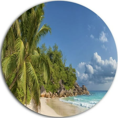 - Anse Georgette Beach Dark Blue' Seascape Disc Metal Artwork