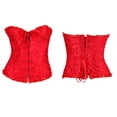 thumbnail image 5 of Femmes Vintage Corset Overbust Classique Bustier en Acier Os Lacets Haut, 5 of 5