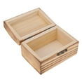 thumbnail image 3 of Unfinished Wood Jewelry Box Gift Box Storage Case Organizer With Clasp - Retro, 9.5×6.5×5.5cm, 3 of 10