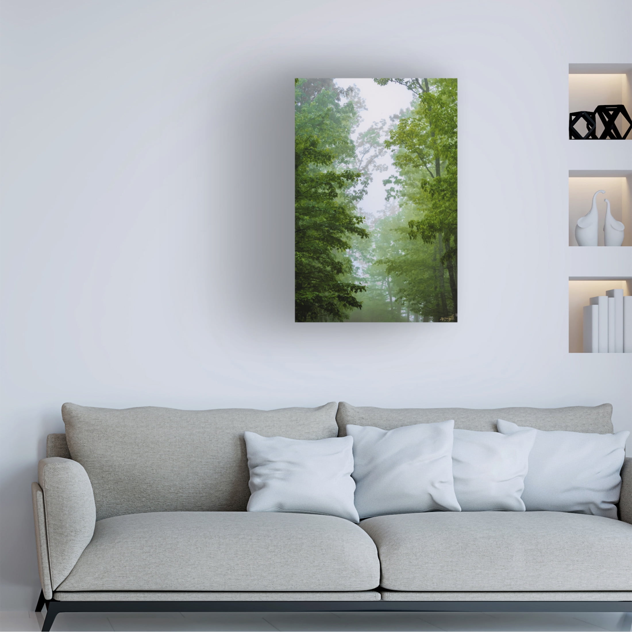 Canvas Wall Art - Life BeautifuLEE 'Green Glow Woods 1' Wall Art for Living Room, Bedroom, or Office Décor by Trademark Fine Art - 30 x 47 Inches