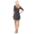 thumbnail image 3 of Women's Scoop Neck 3/4 Sleeve Relaxed Fit Babydoll Mini Dress, 3 of 4