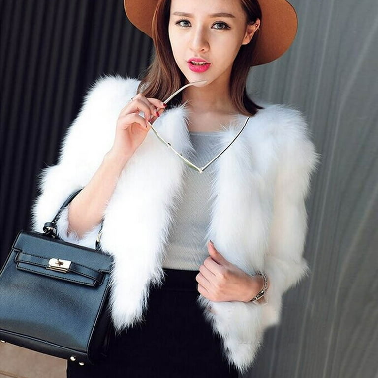 White fur waistcoat sale