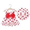 thumbnail image 1 of Qudderr Robe pour Bébé Fille avec Chapeau Robe Sans Manches à Fleurs d'Été pour Filles 3 Mois - 4 Ans, 1 of 9