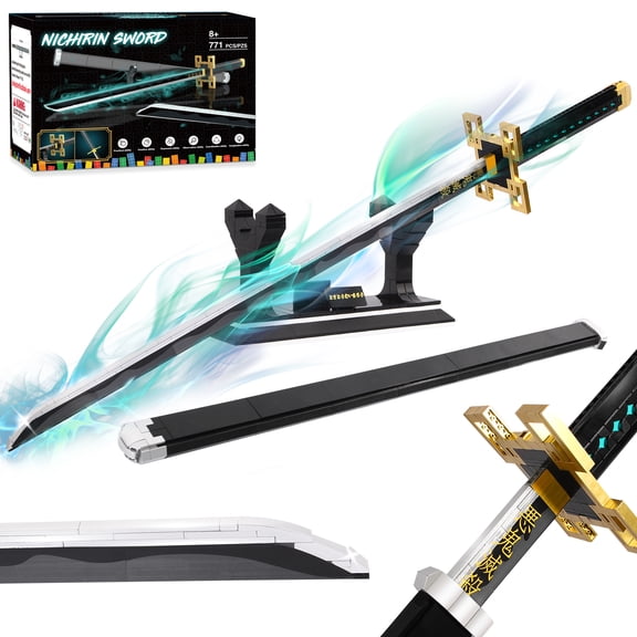 Jorumo Demon Slayer Muichirou Sword with Scabbard and Stand Building Set (771 Pieces)