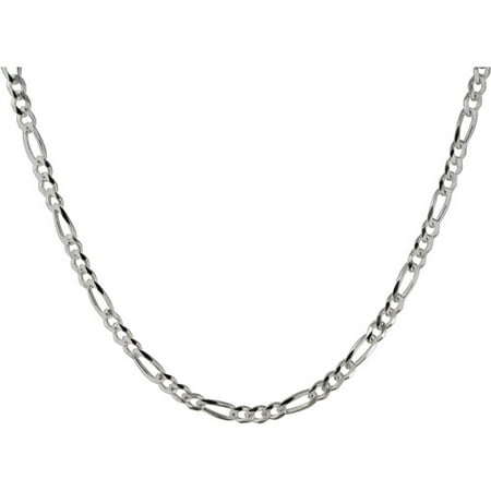 Men's Sterling Silver 150 Figaro Necklace, 20