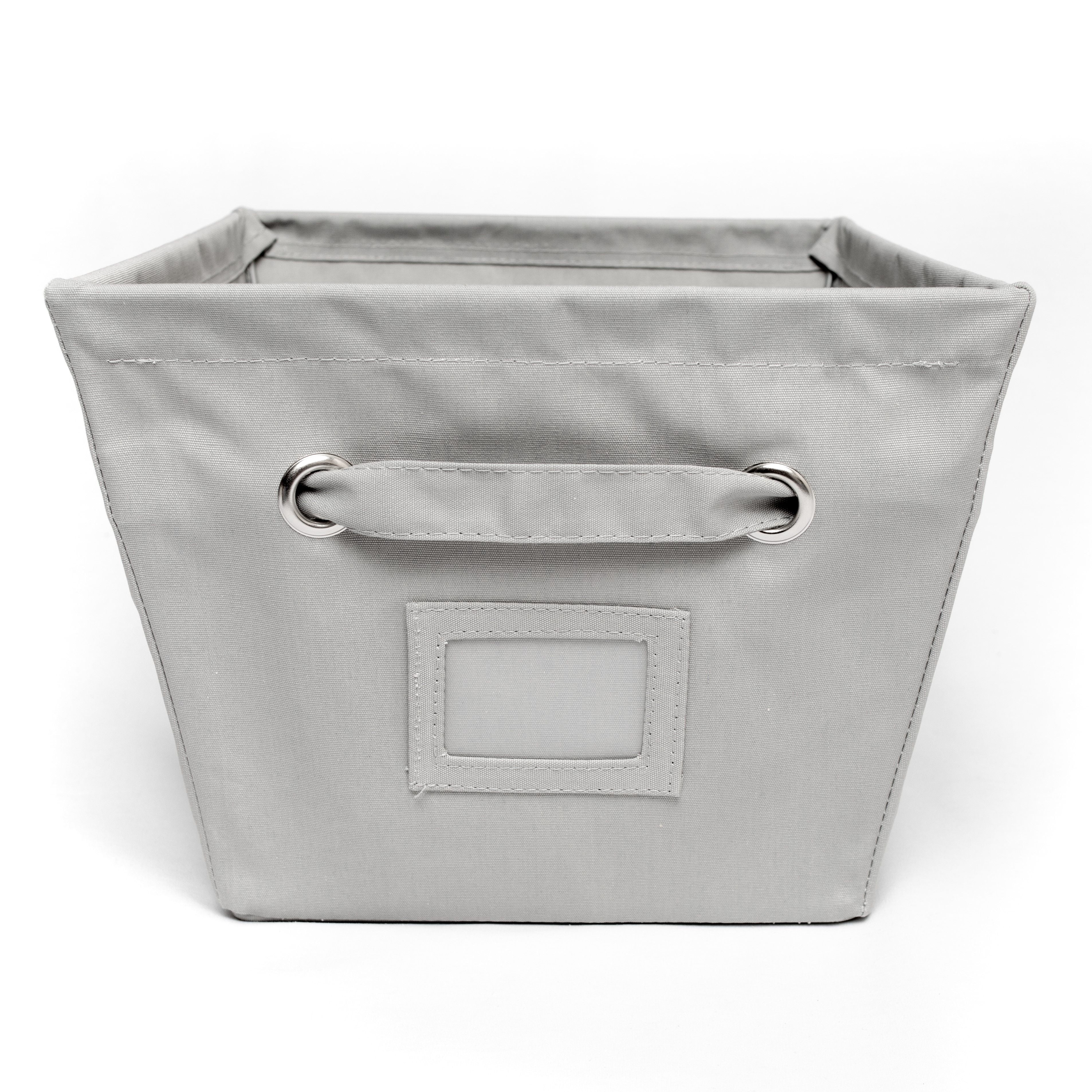 Set of 2 Storage Bins, Canvas, Rectangular, Medium, Gray